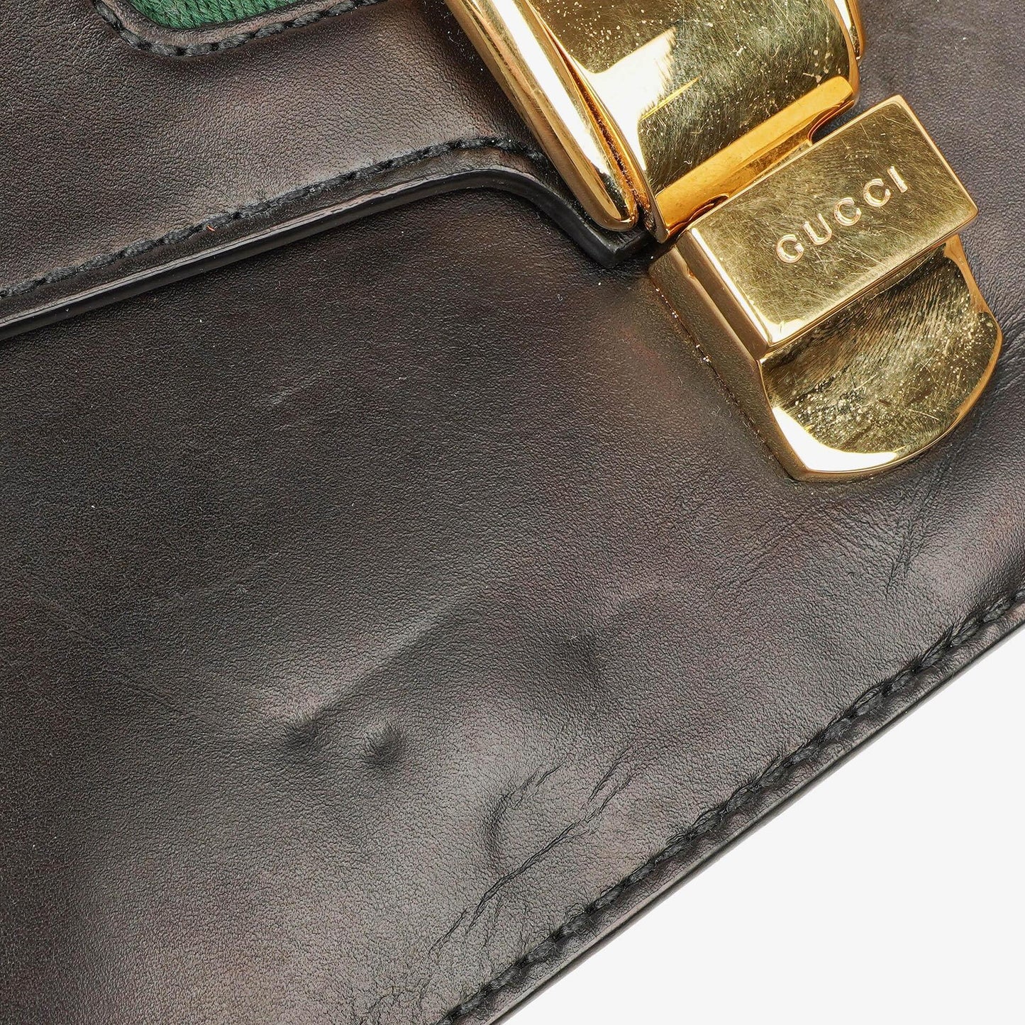 Gucci Web Sylvie Black Leather Shoulder Bag