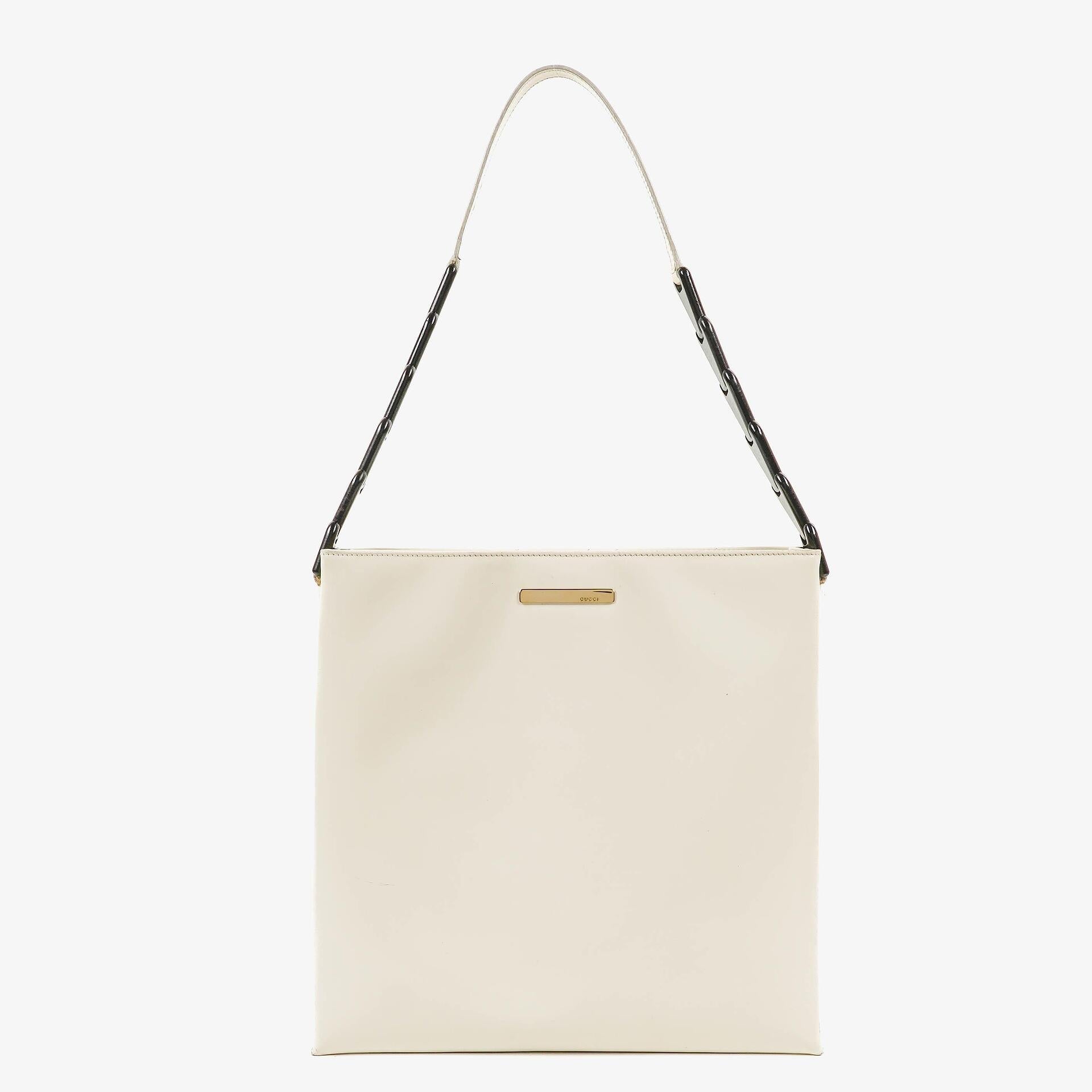 Gucci White Leather Shoulder Bag