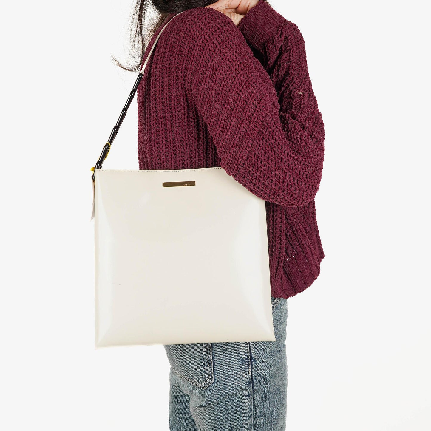 Gucci White Leather Shoulder Bag