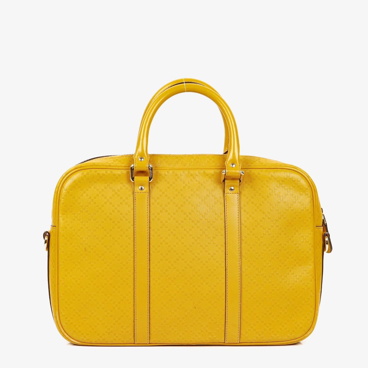 Gucci Yellow Diamante Leather Business Bag