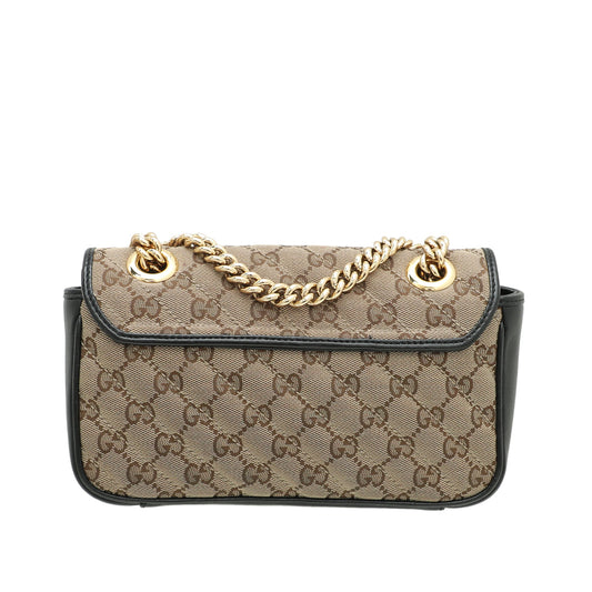 Gucci Leather Canvas Shoulder Bag