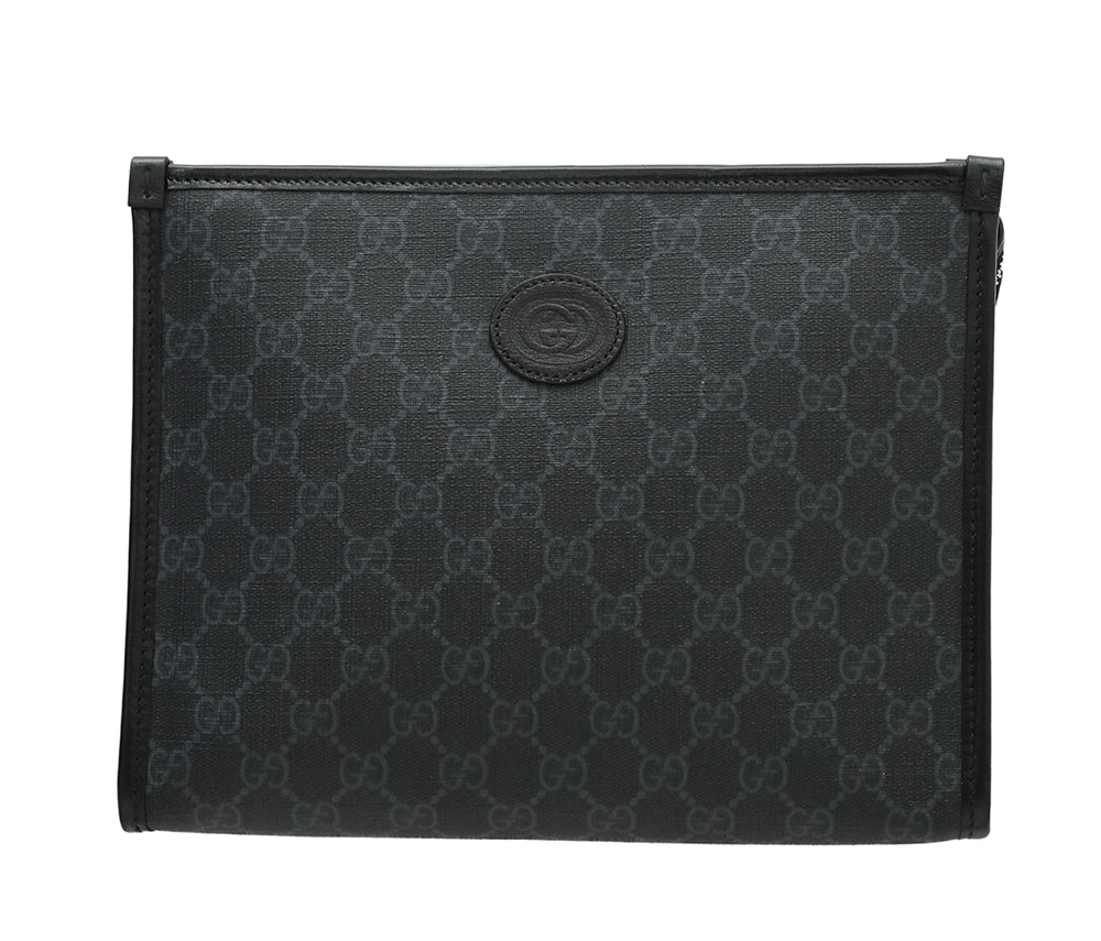 Gucci Leather Canvas Shoulder Bag