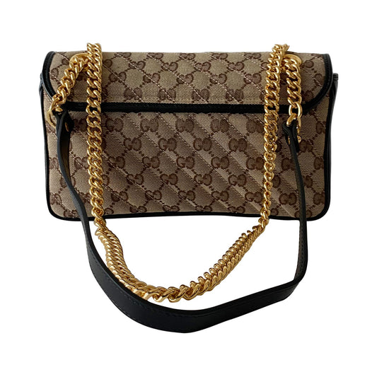 Gucci GG Marmont Leather Canvas Shoulder Bag Style 2