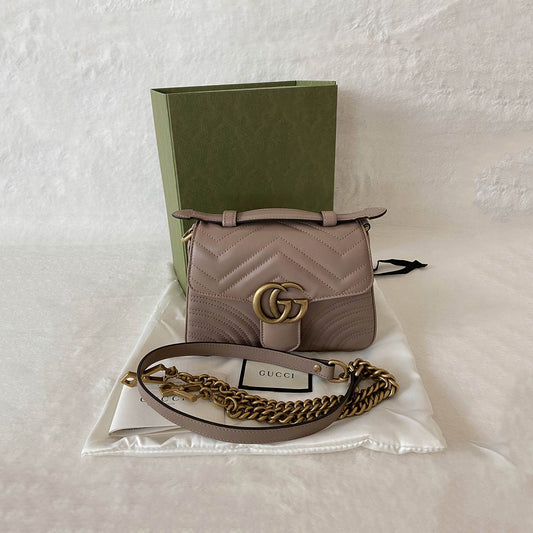 Gucci GG Marmont Leather Chain Shoulder Bag Style 10