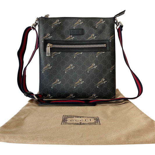 Gucci Leather Canvas Shoulder Bag Style 1