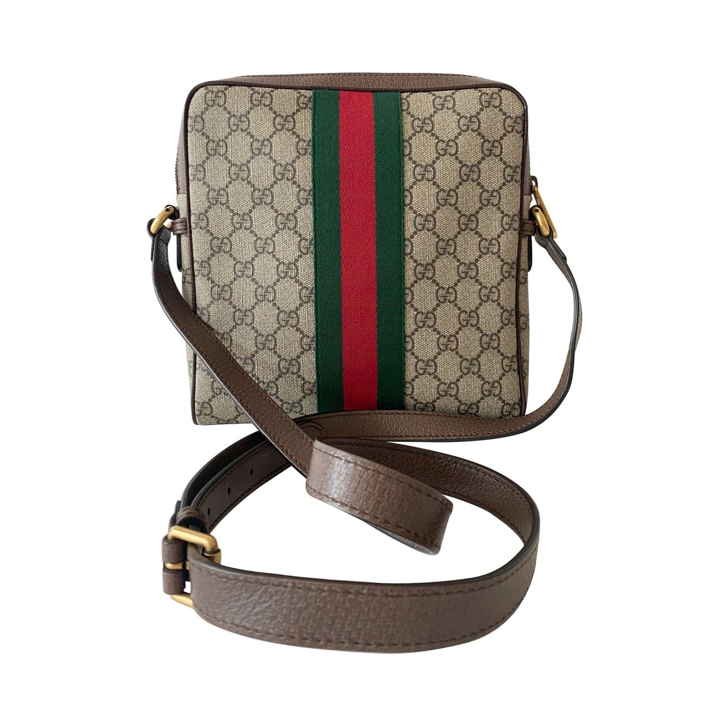 Gucci Ophidia Leather Canvas Shoulder Bag Style 2