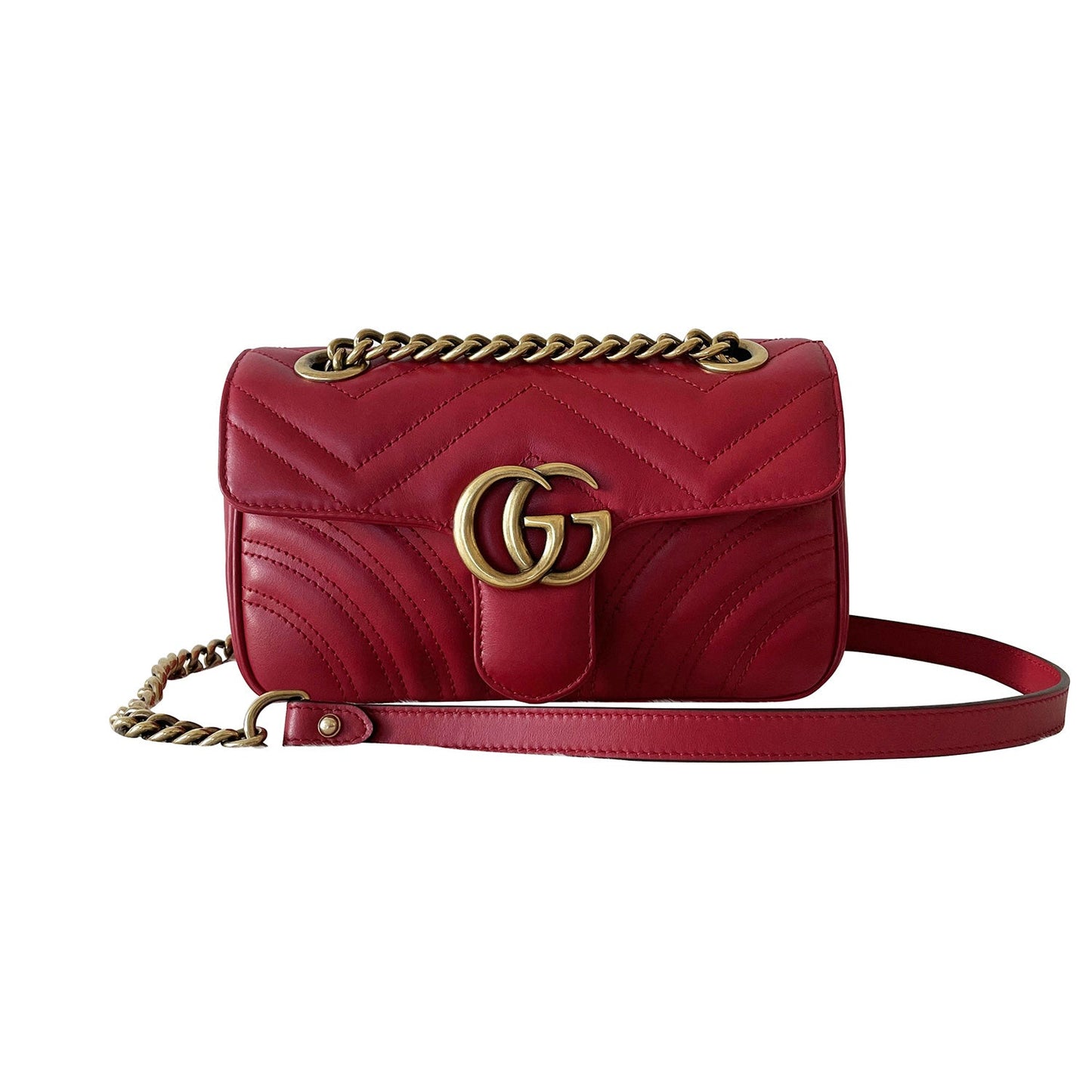 Gucci GG Marmont Leather Chain Shoulder Bag Style 5