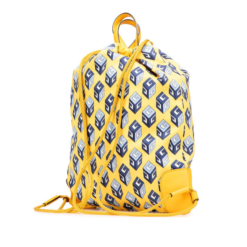 Gucci Drawstring Cube Nylon Leather Backpack