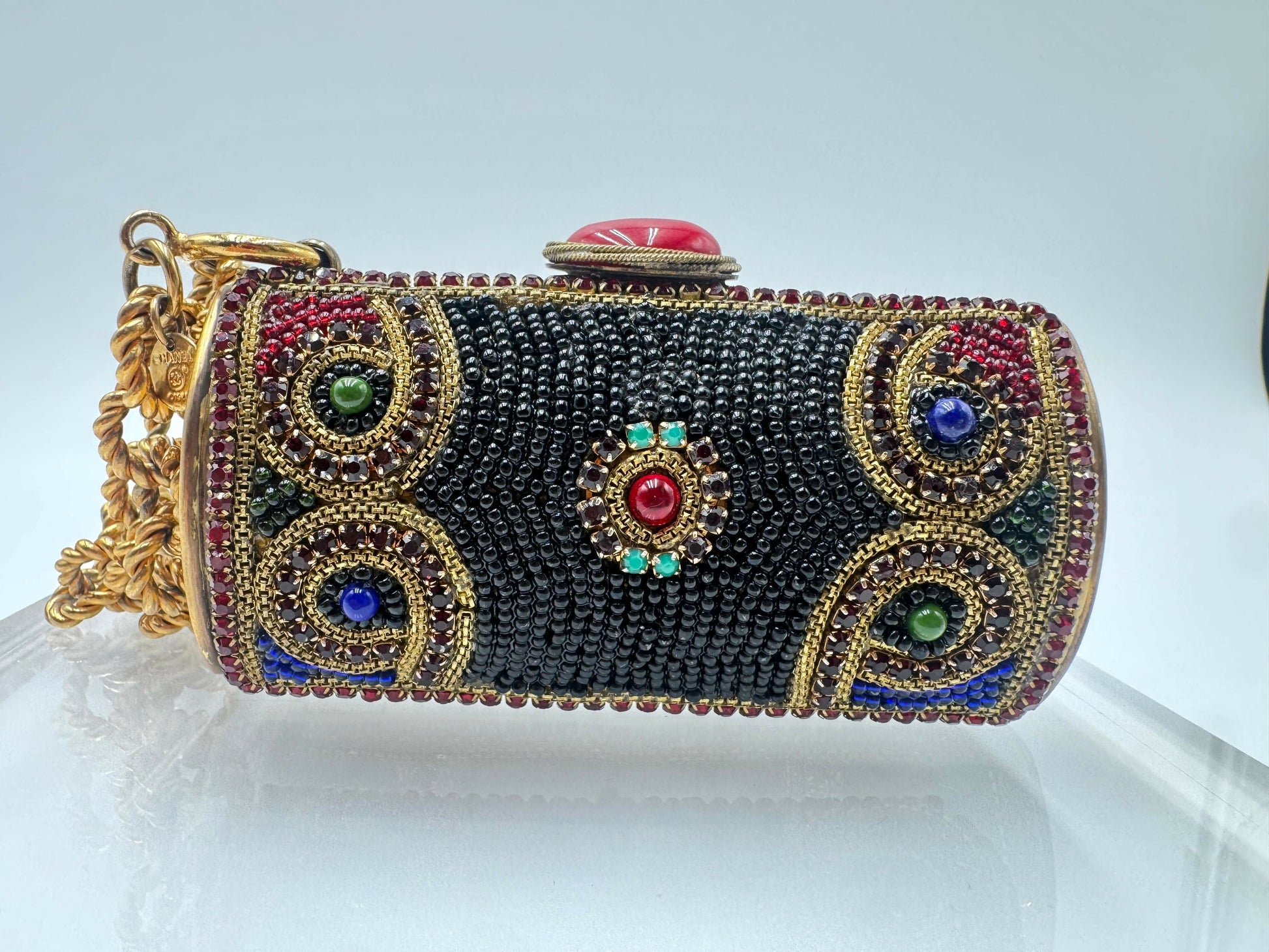 Chanel 1981 Jewelled Metal Clutch