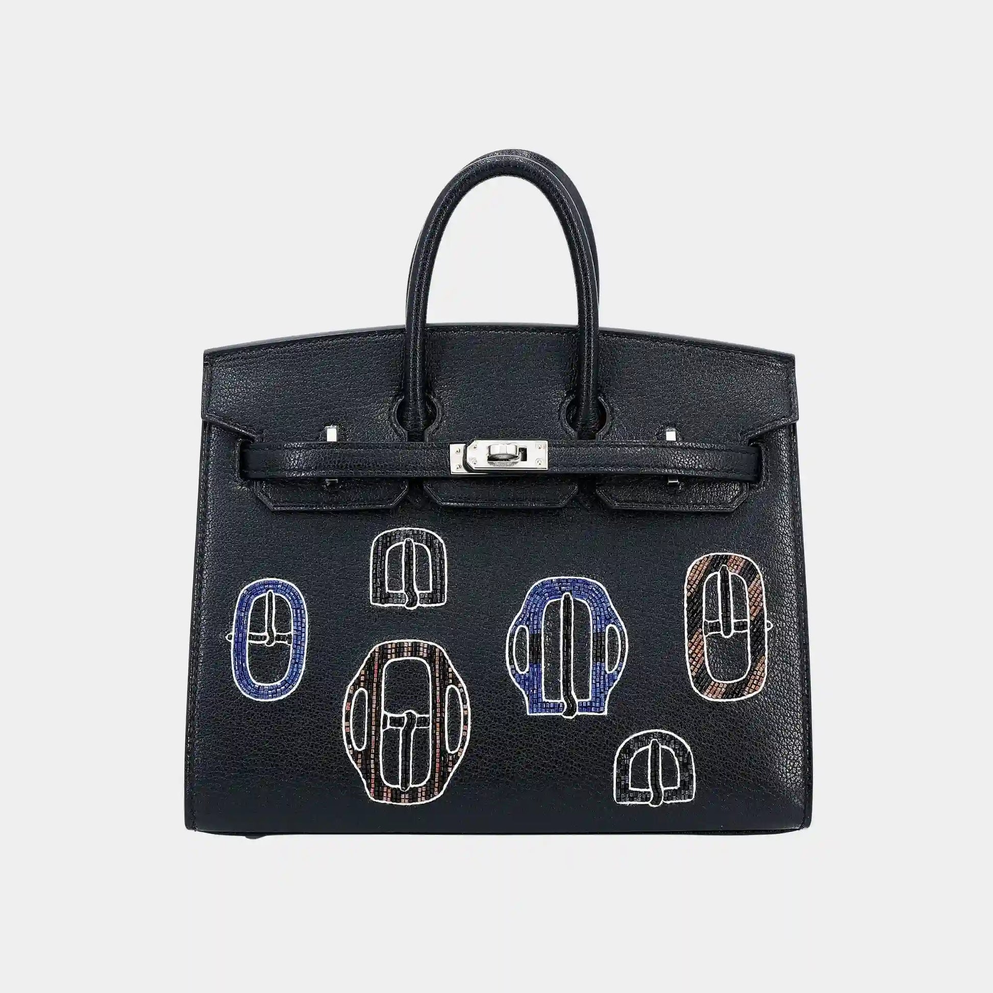 Birkin 20 Bouclerice Moderne Casaque Chevre Black PHW