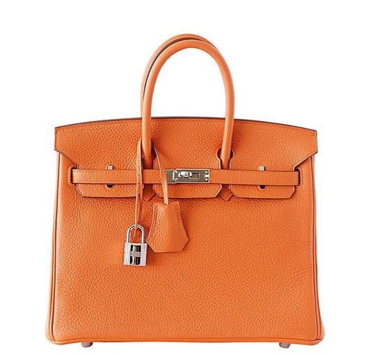 HermesBirkin 25 Bag H Orange Togo Leather
