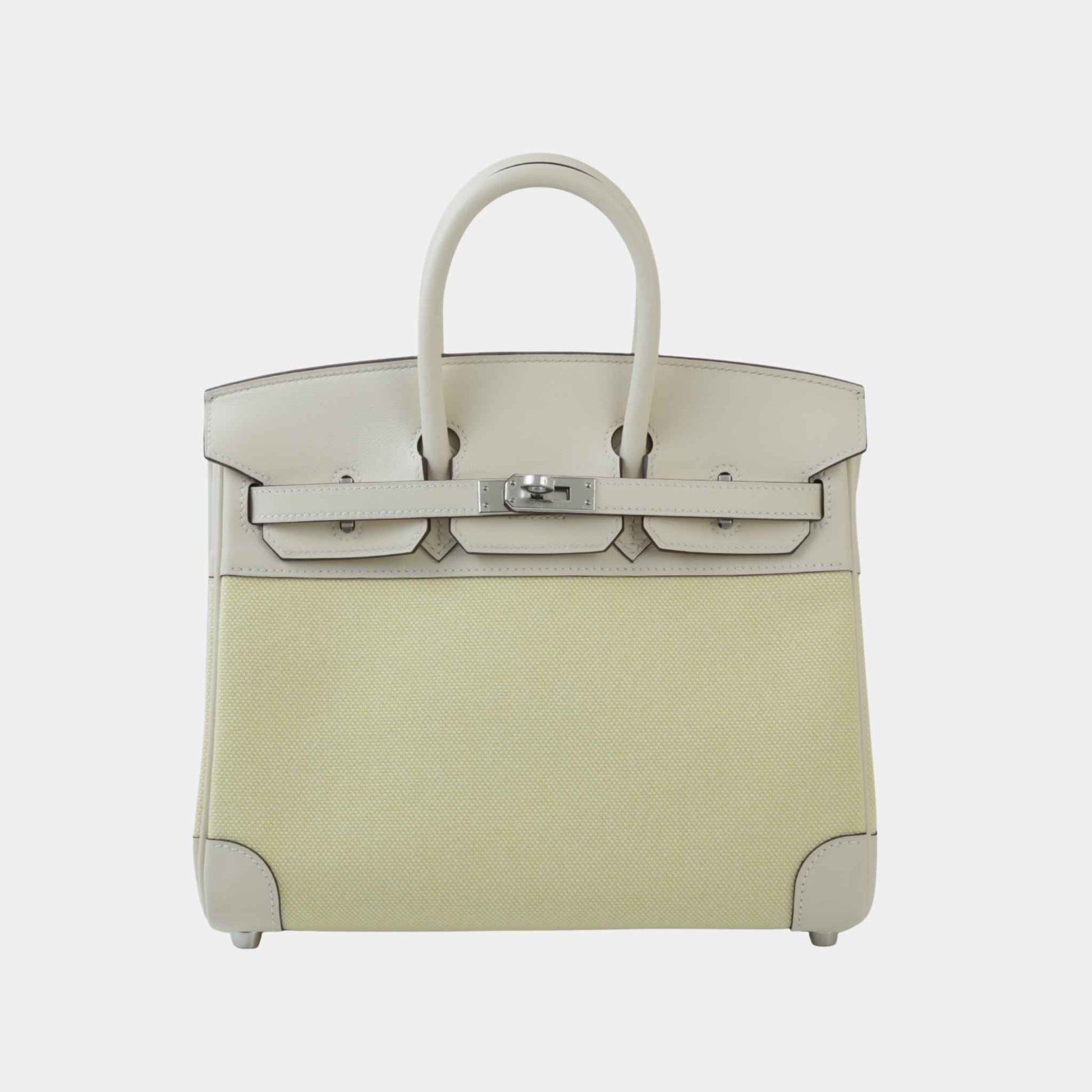 Birkin 25 Toile H Canvas-Swift Nata/ Jaune Poussin PHW