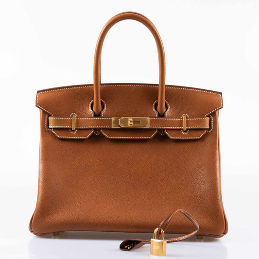 HermesBirkin 30 Fauve Barenia Faubourg Gold Hardware
