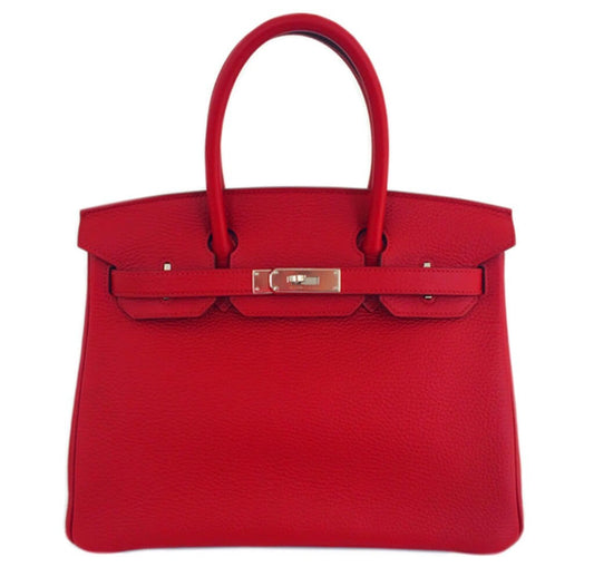 HermesBirkin 30 Rouge Garance Bag Togo