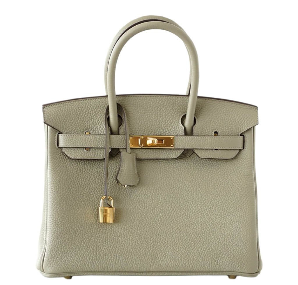 HermesBirkin 30 Bag Sage Clemence Leather