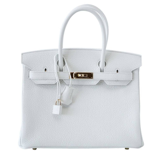 HermesBirkin 30 White Bag GHW