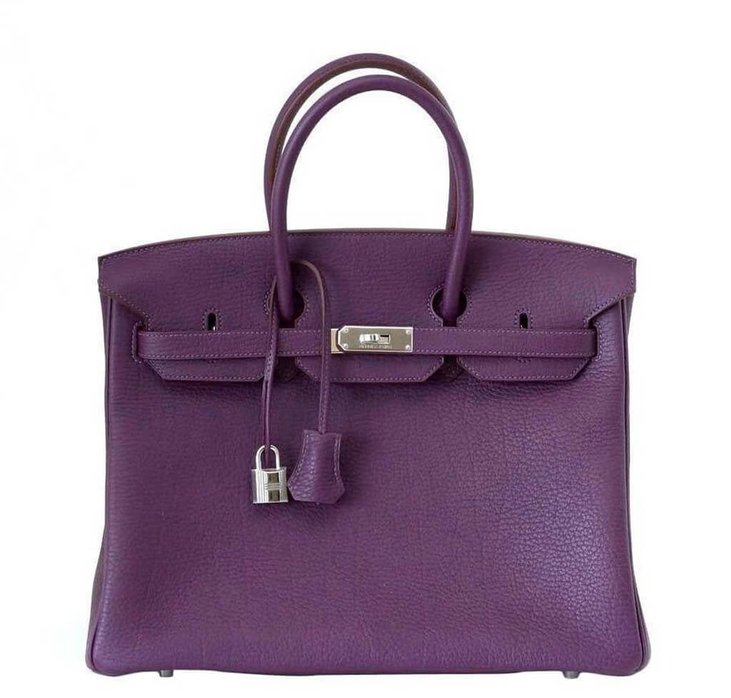 HermesBirkin 35 Cassis Purple Fjord Bag