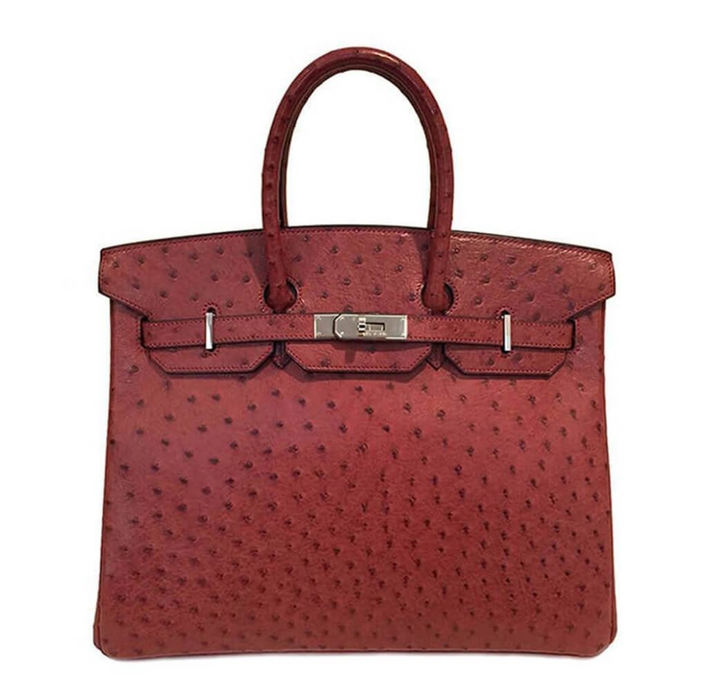 HermesOstrich Birkin 35 Rouge H Bag