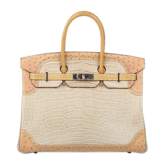 HermesGhillies Birkin 35 Tri-Color Alligator Bag