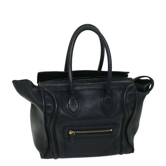 Luxury CELINE Luggage Phantom Tote Bag Leather Black hk1138
