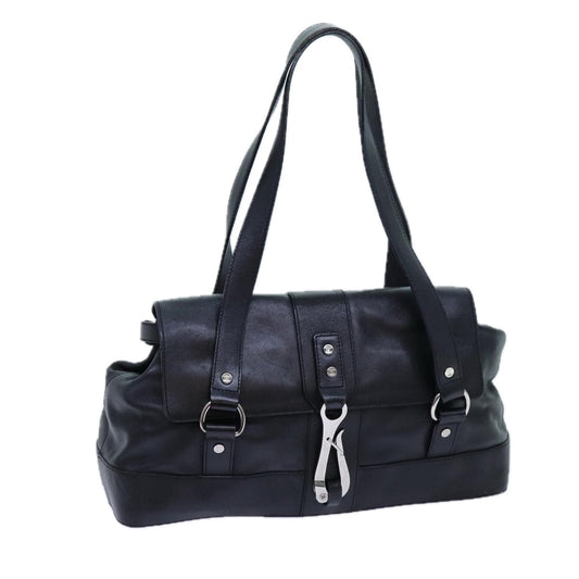 Luxury CELINE Shoulder Bag Leather Black hk1202