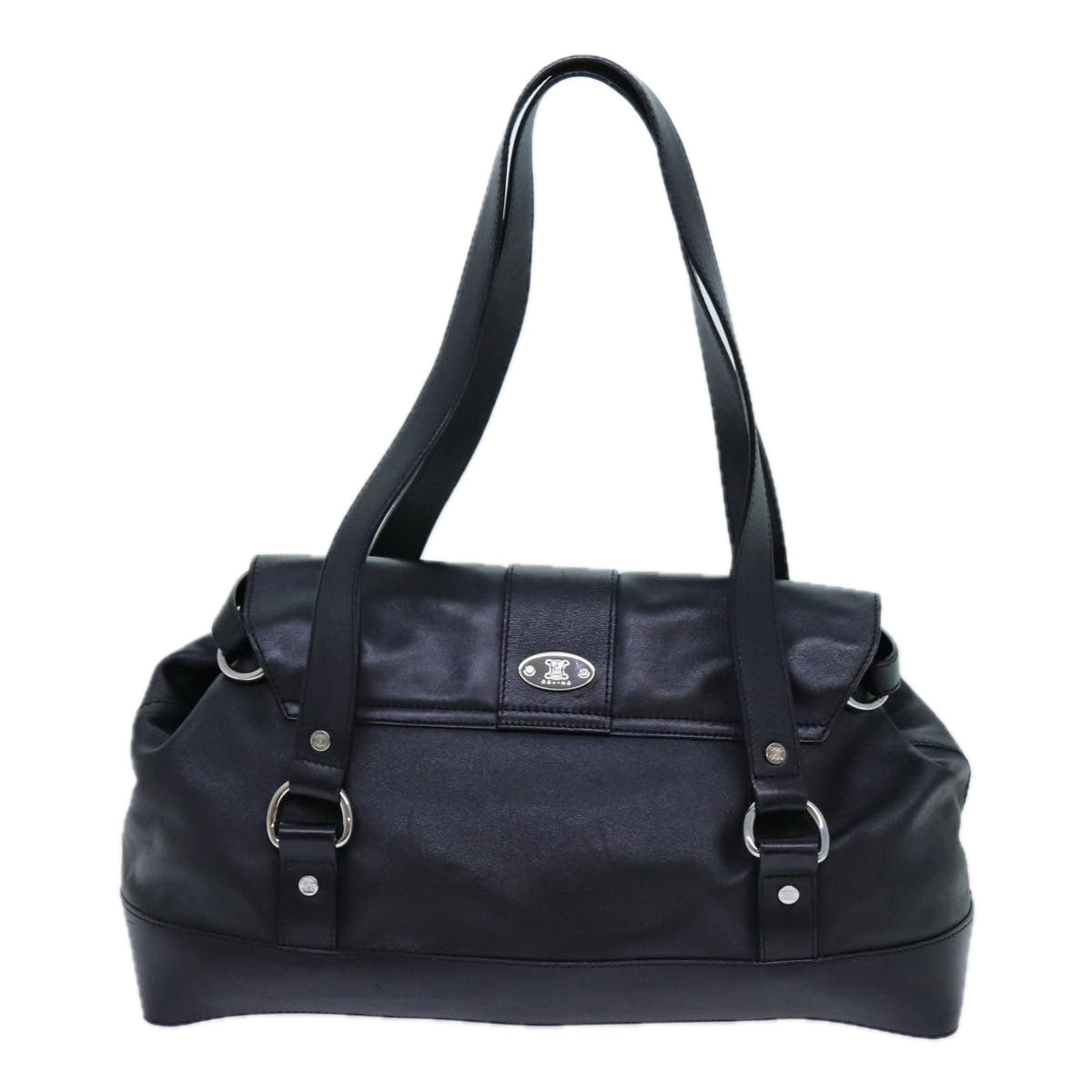 Luxury CELINE Shoulder Bag Leather Black hk1202