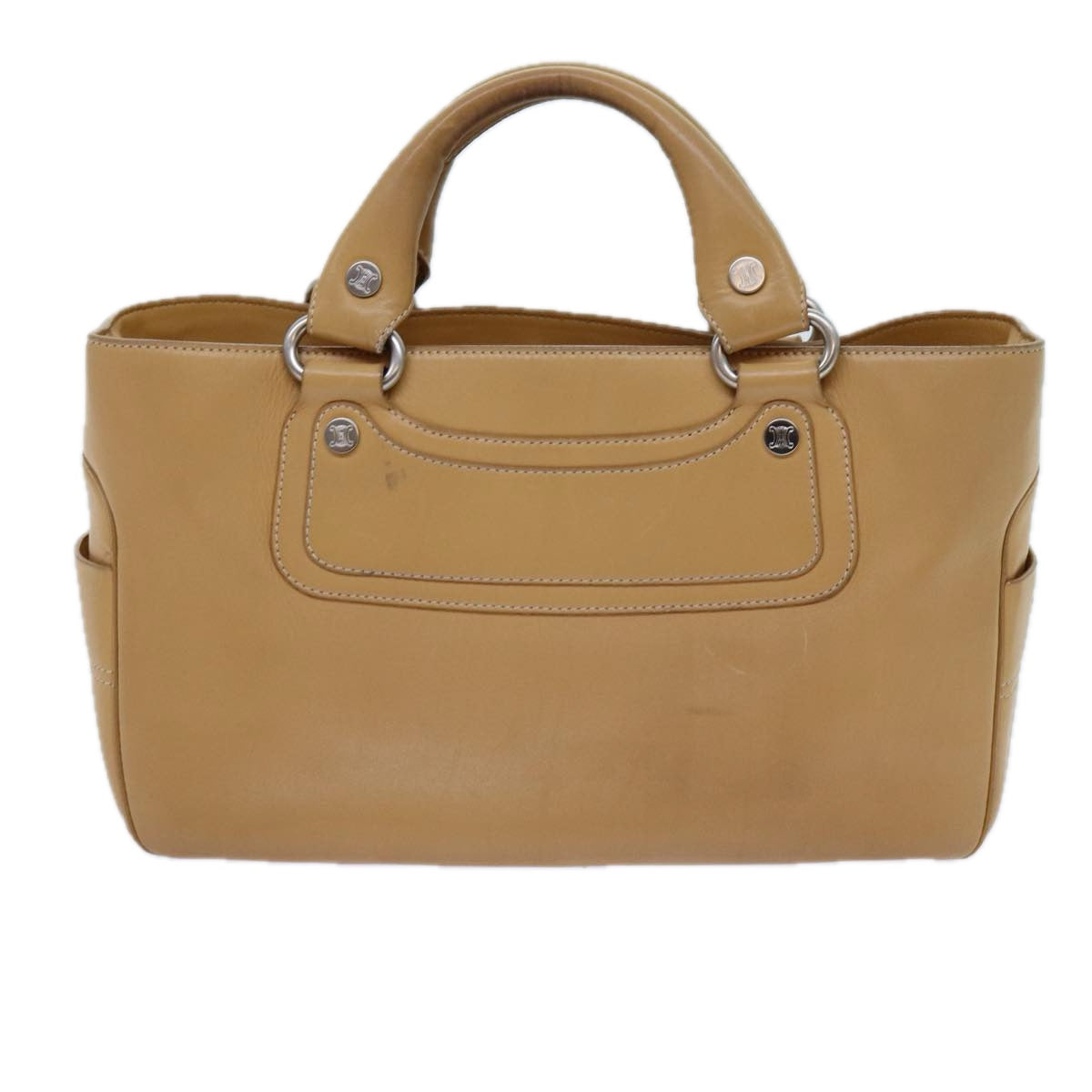 Luxury CELINE Boogie Hand Bag Leather Beige hk1218
