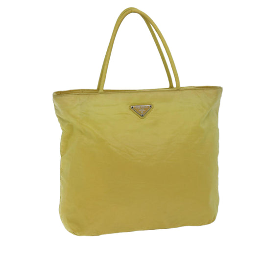 PRADA Hand Bag Nylon Yellow Auth hk1317