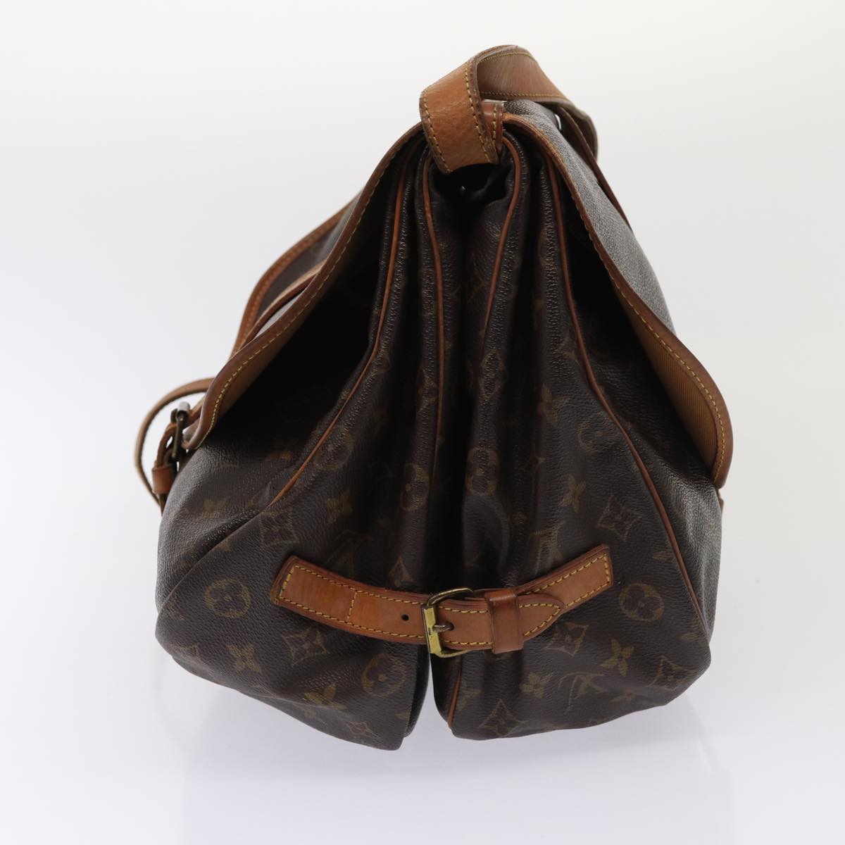 LOUIS VUITTON Monogram Saumur 35 Shoulder Bag M42254 LV Auth hk1445