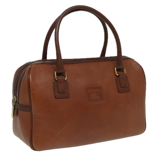 Burberry Hand Bag Leather Brown Auth hk1457