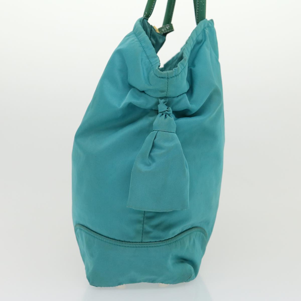 Prada Hand Bag Nylon Turquoise Blue