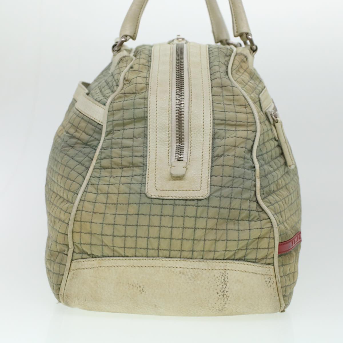 Prada Quilted Boston Bag Nylon Gray