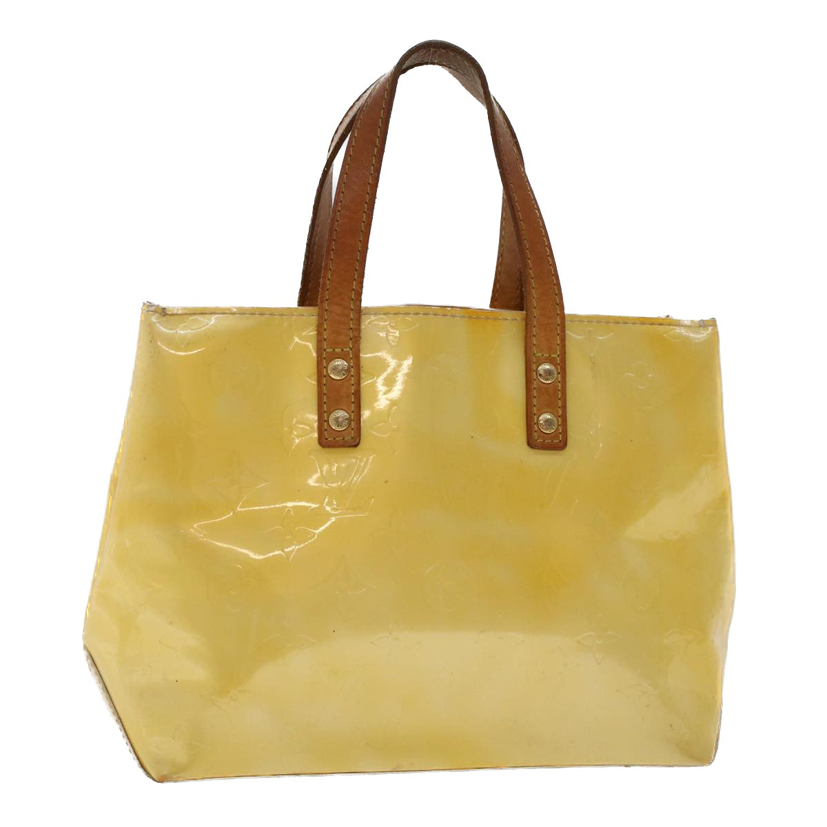 LOUIS VUITTON Monogram Vernis Reade PM Hand Bag Perle M91336 LV Auth hk740