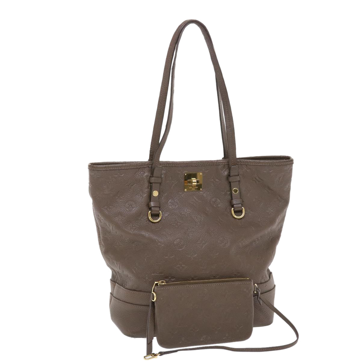 LOUIS VUITTON Monogram Empreinte Citadine PM Shoulder Bag Gray Auth hk790
