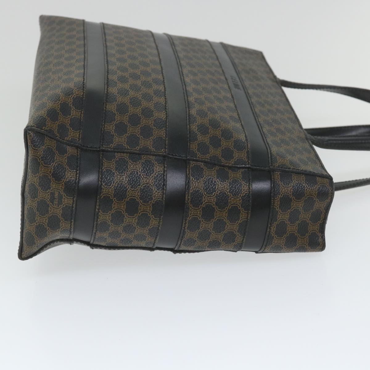 Luxury CELINE Macadam Canvas Tote Bag PVC Leather Black hk888