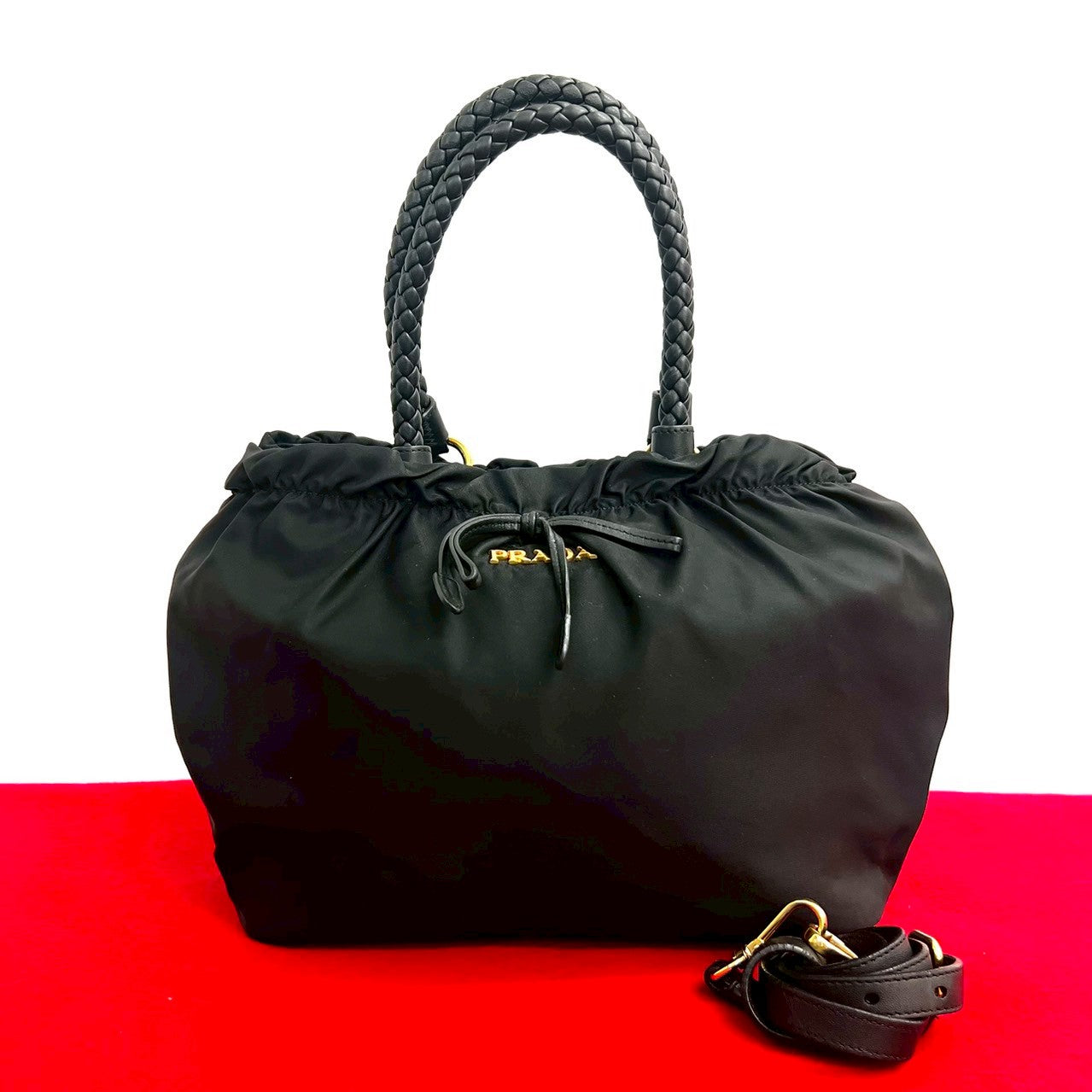 Prada Tessuto Leather 2way Bag