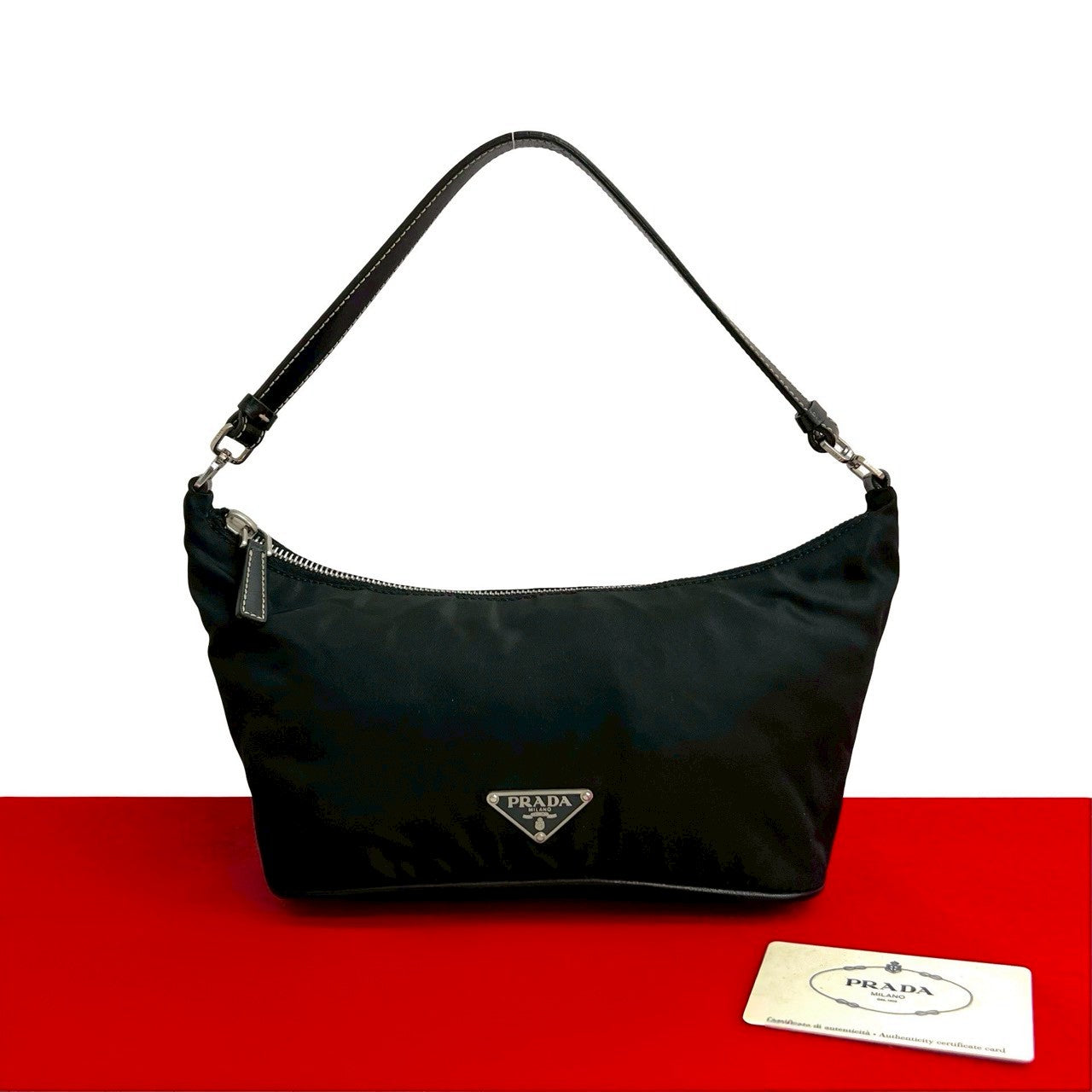 Prada Tessuto Nylon Leather Handbag