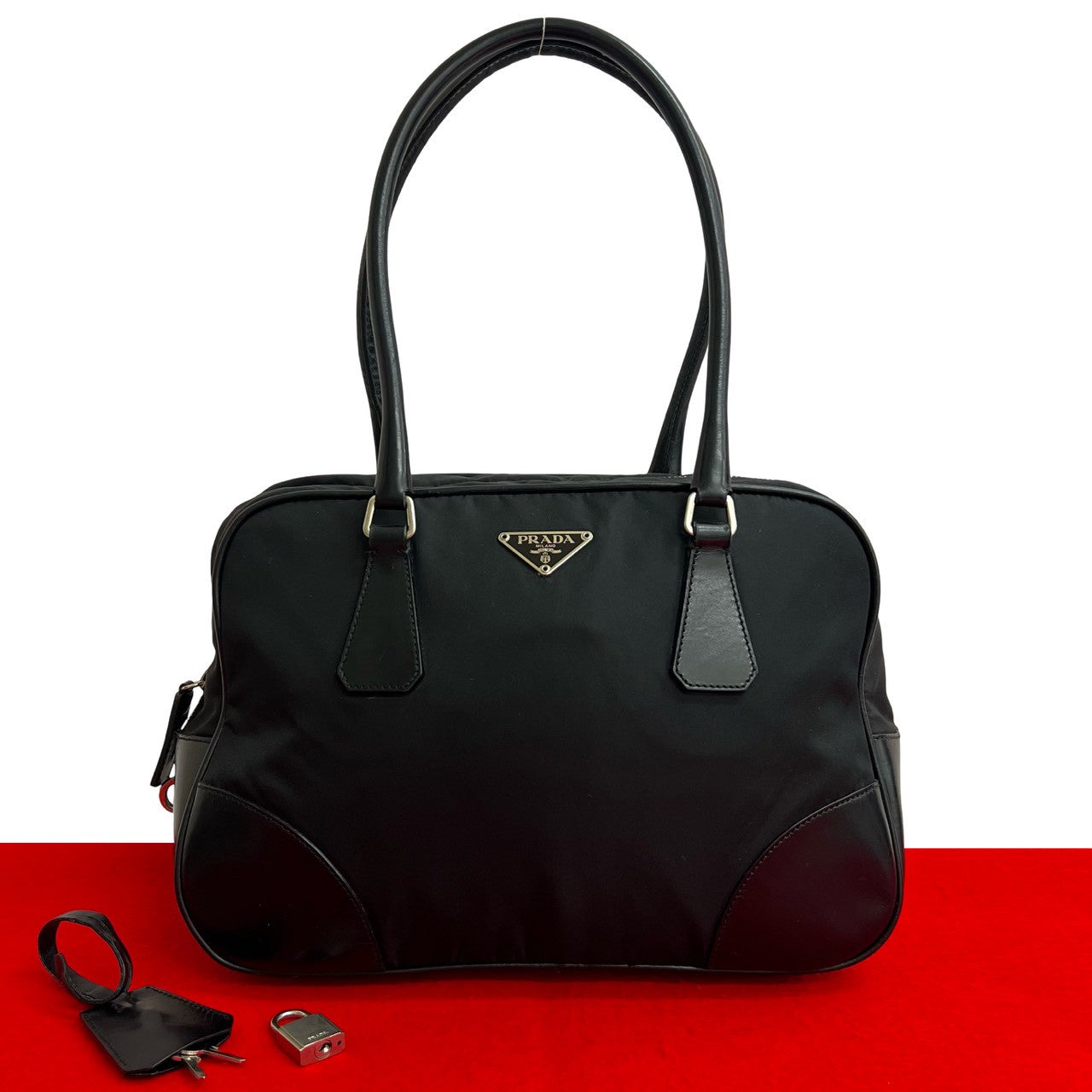 Prada Nylon Leather 2way Handbag