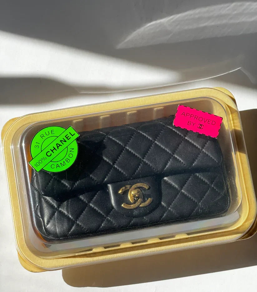 Chanel 2014 Black Lambskin MinaudiÃ¨re Meat Package  Flap Bag