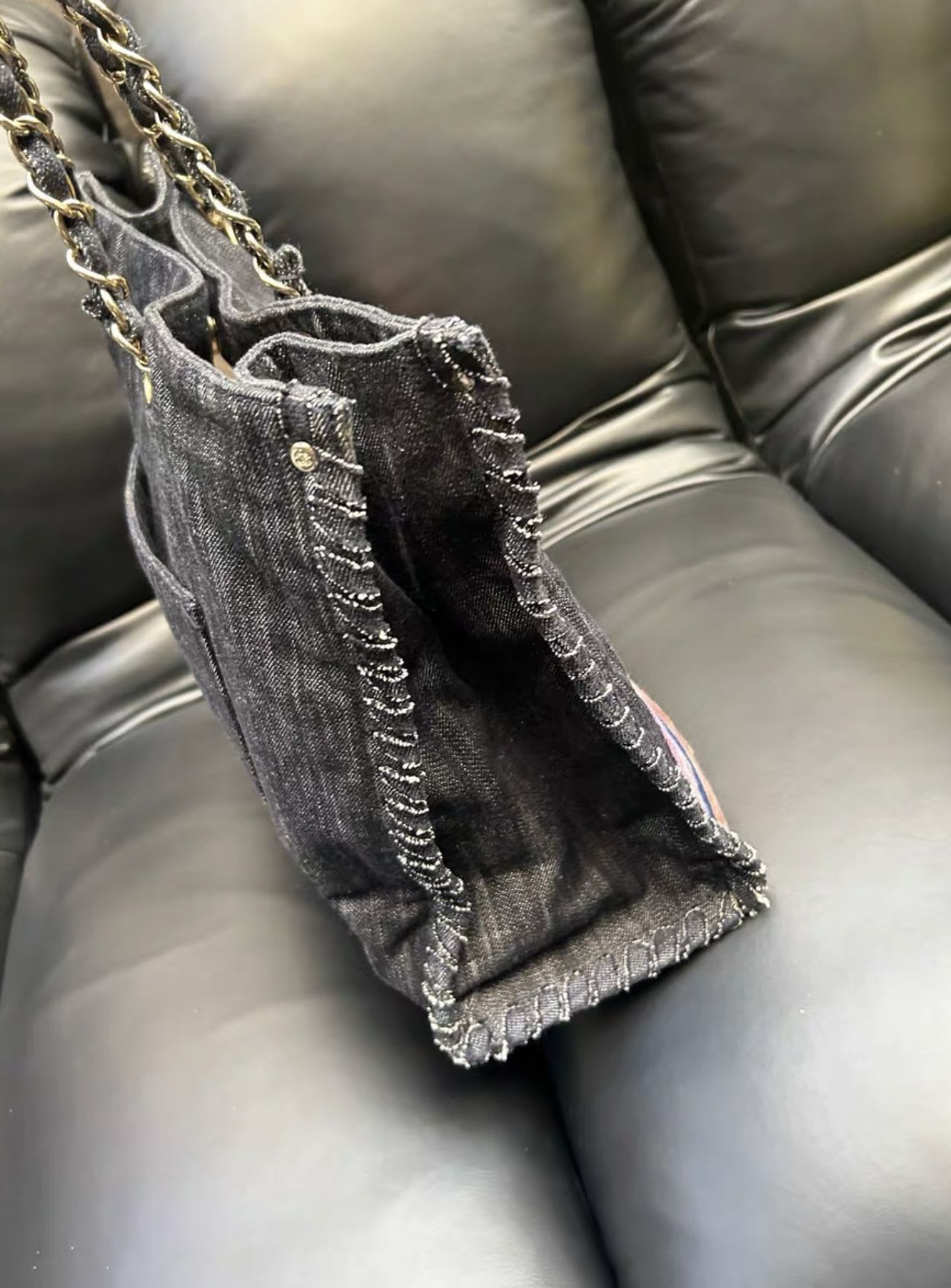 Chanel 2005 2006 Coco plane denim tote bag