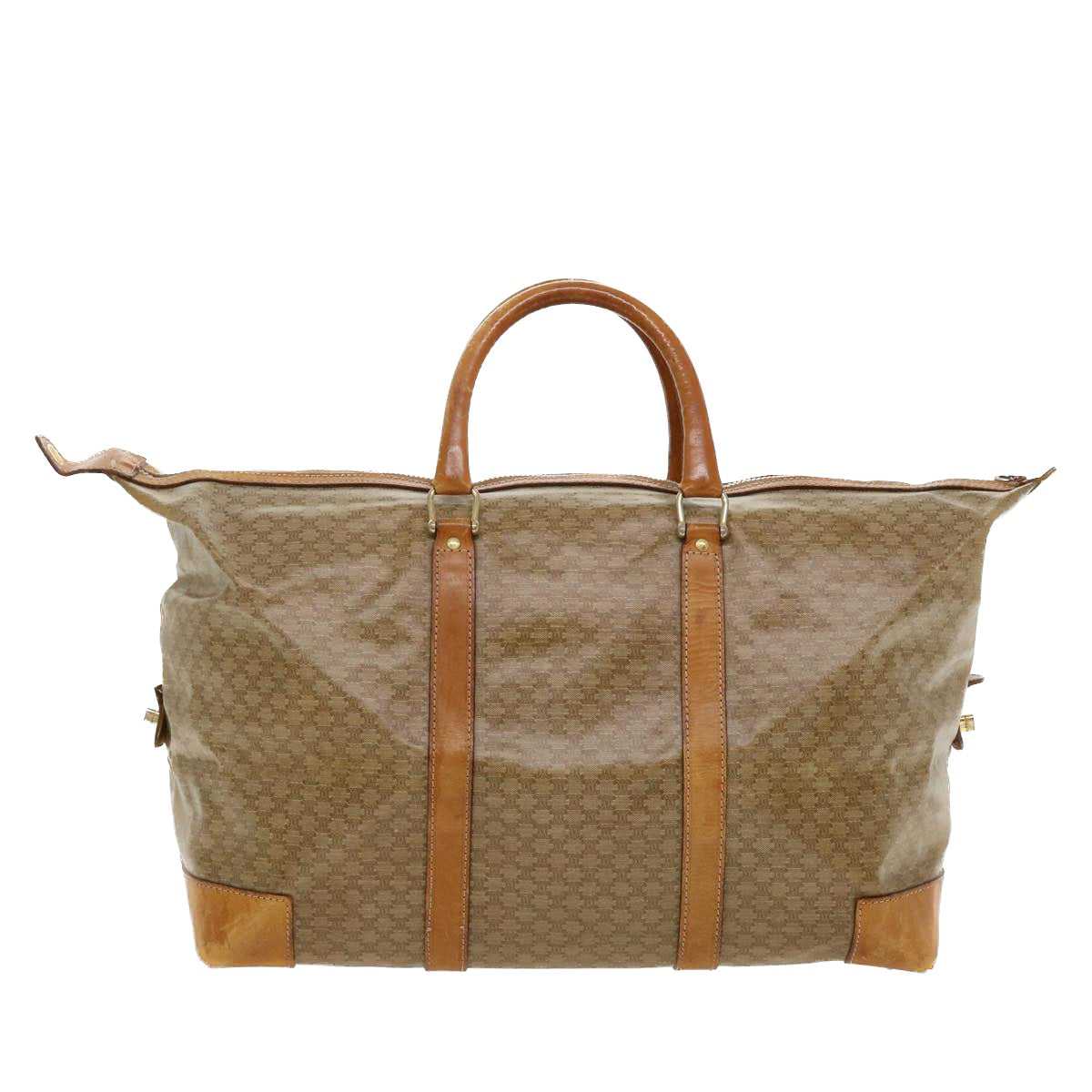 Luxury CELINE Macadam Canvas Boston Bag PVC Leather Beige im402