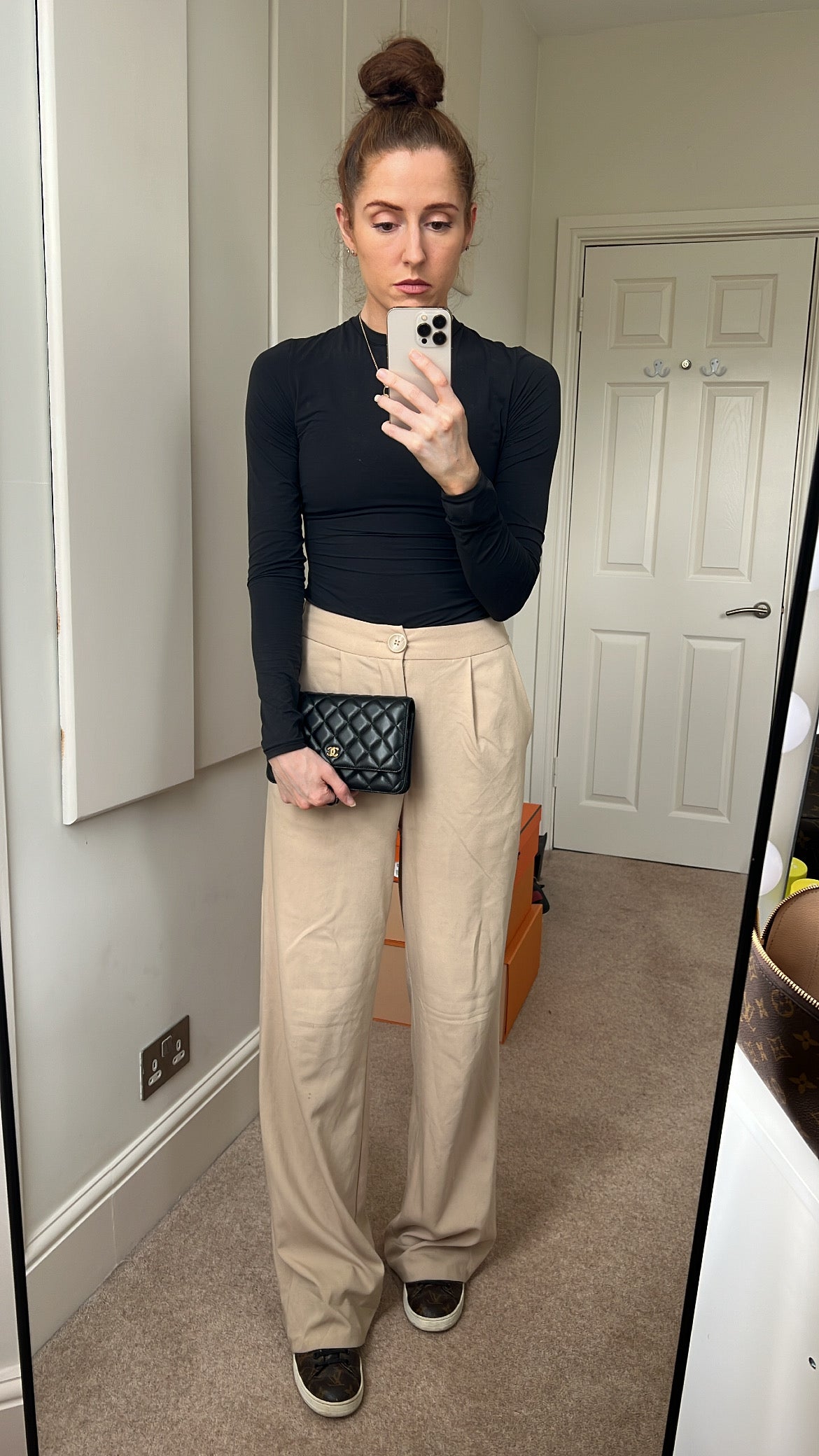 Chanel Black Lambskin Wallet on Chain with gold hardware Crossbody