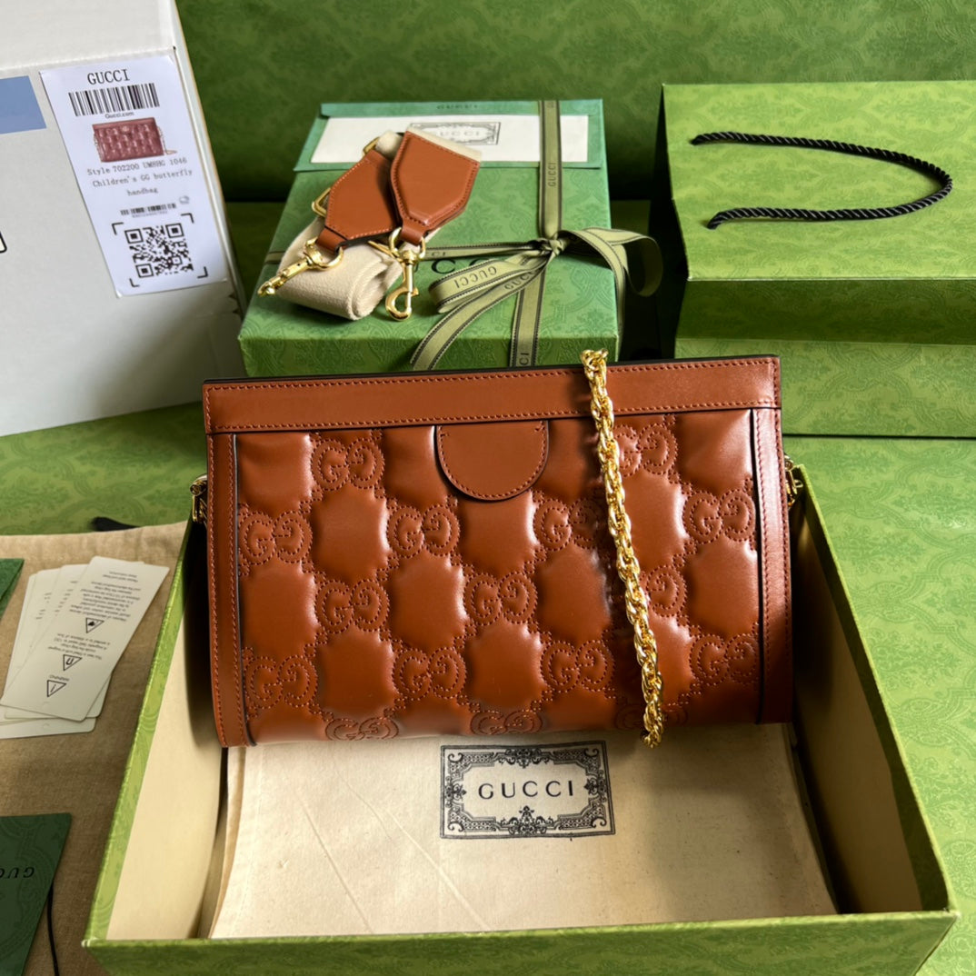 Gucci Gold Leather Shoulder Bag
