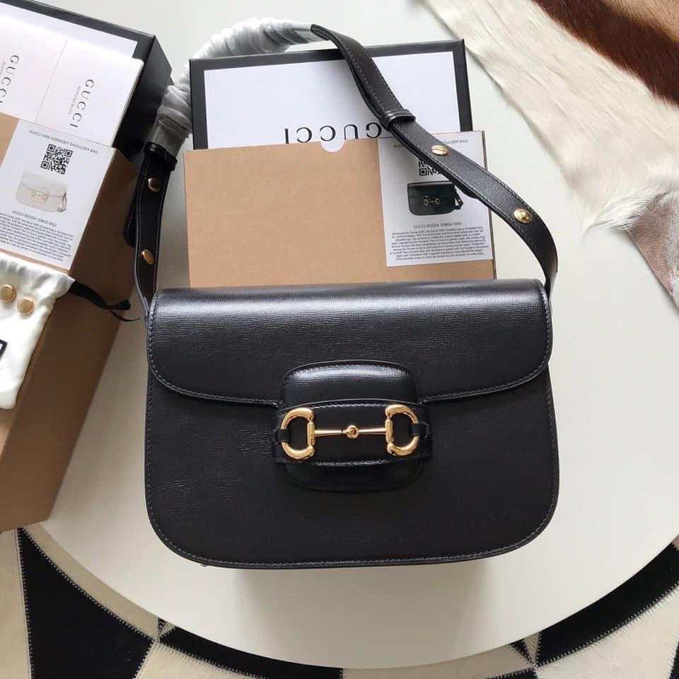 Gucci Horsebit Leather Nylon Shoulder Bag Style 3