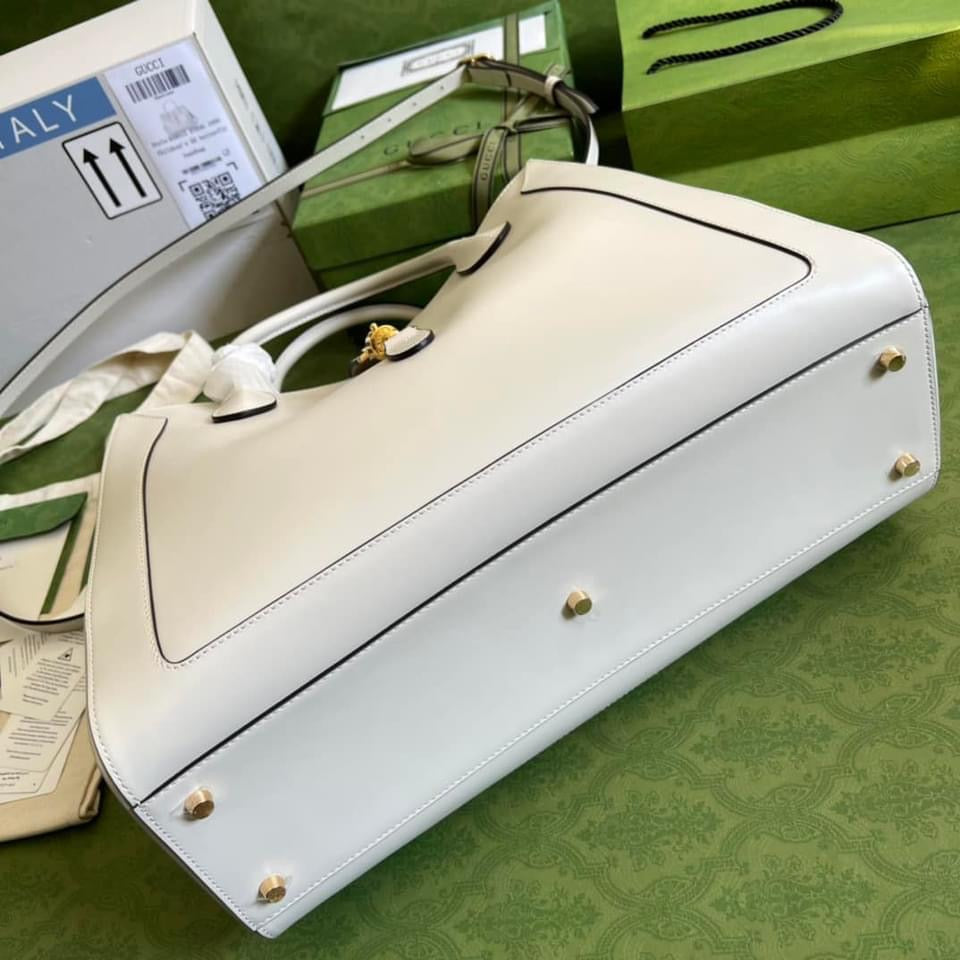 Gucci Monogram Leather Canvas Tote