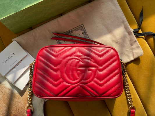 Gucci GG Marmont Leather Chain Crossbody Style 6