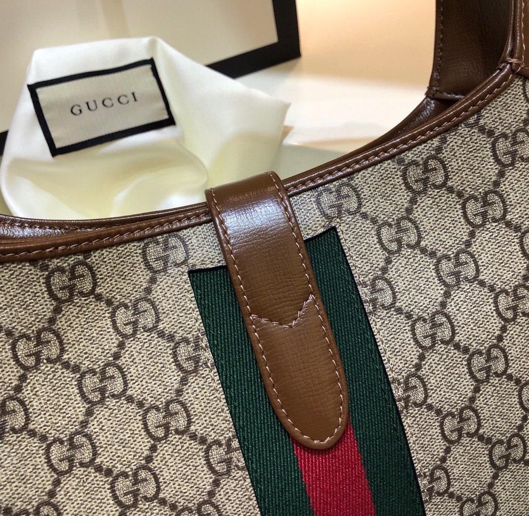 Gucci Jackie Leather Canvas Shoulder Bag Style 33