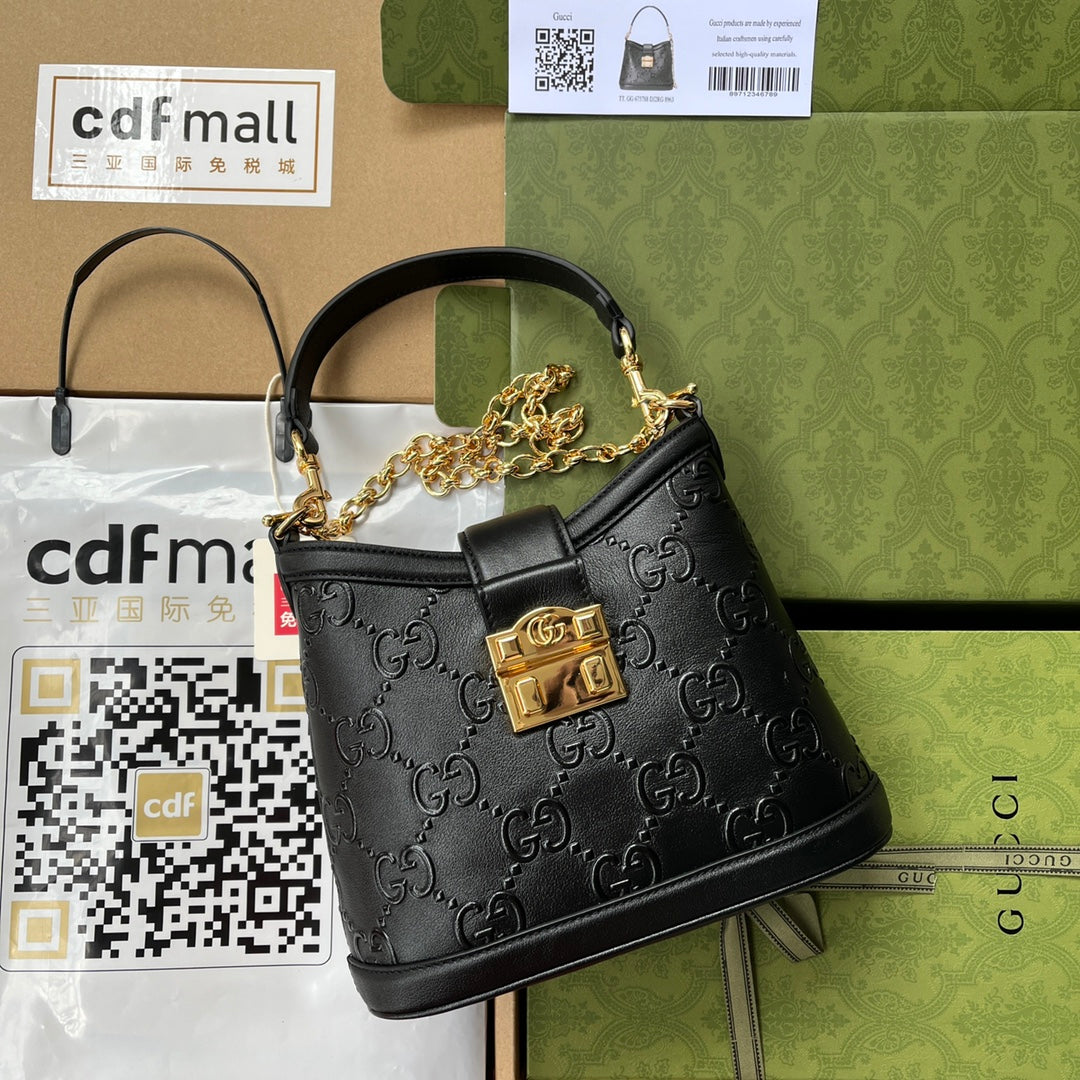 Gucci Leather Monogram Shoulder Bag Style 8