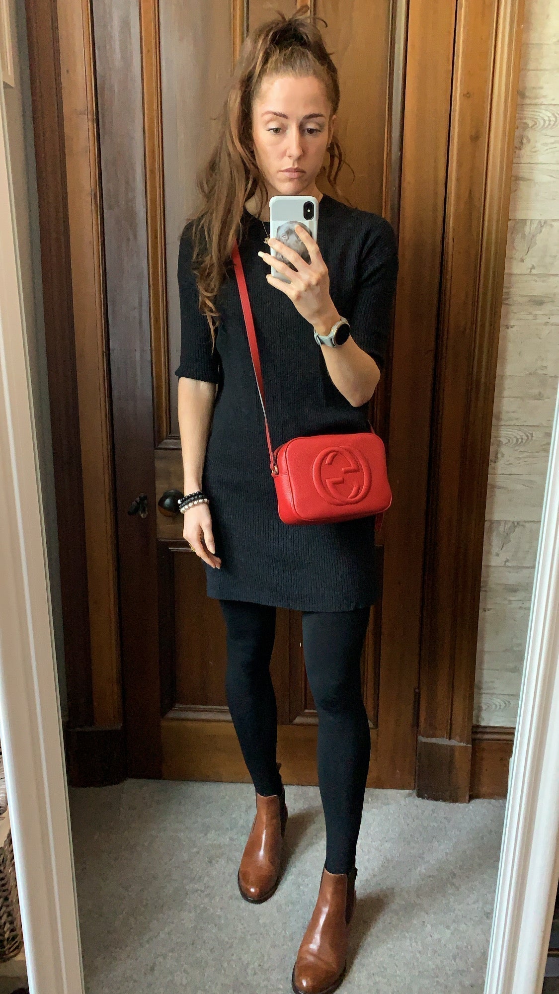 Gucci Soho Red Leather Shoulder Bag Style 1