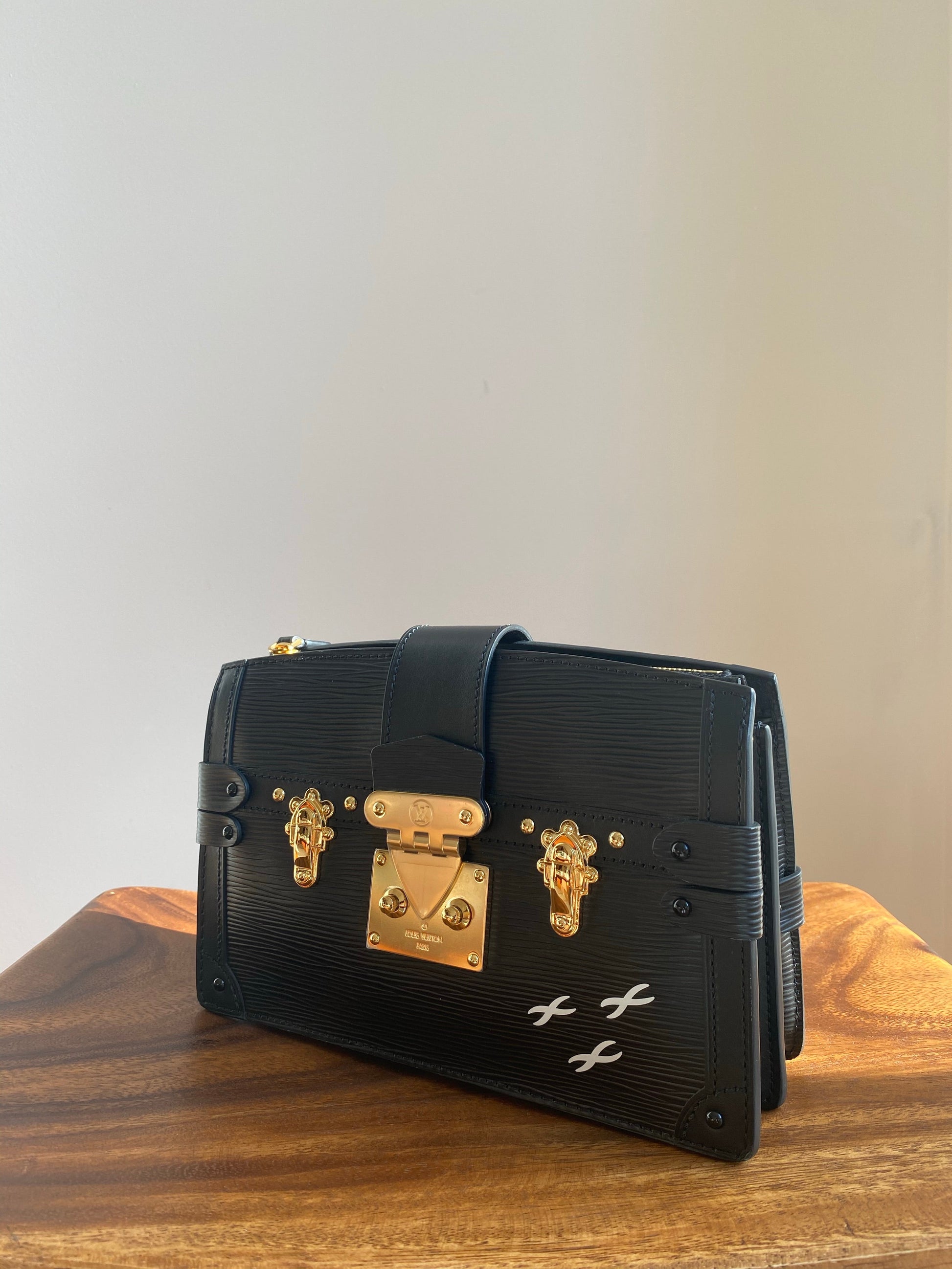 Louis Vuitton Black Epi Trunk Clutch